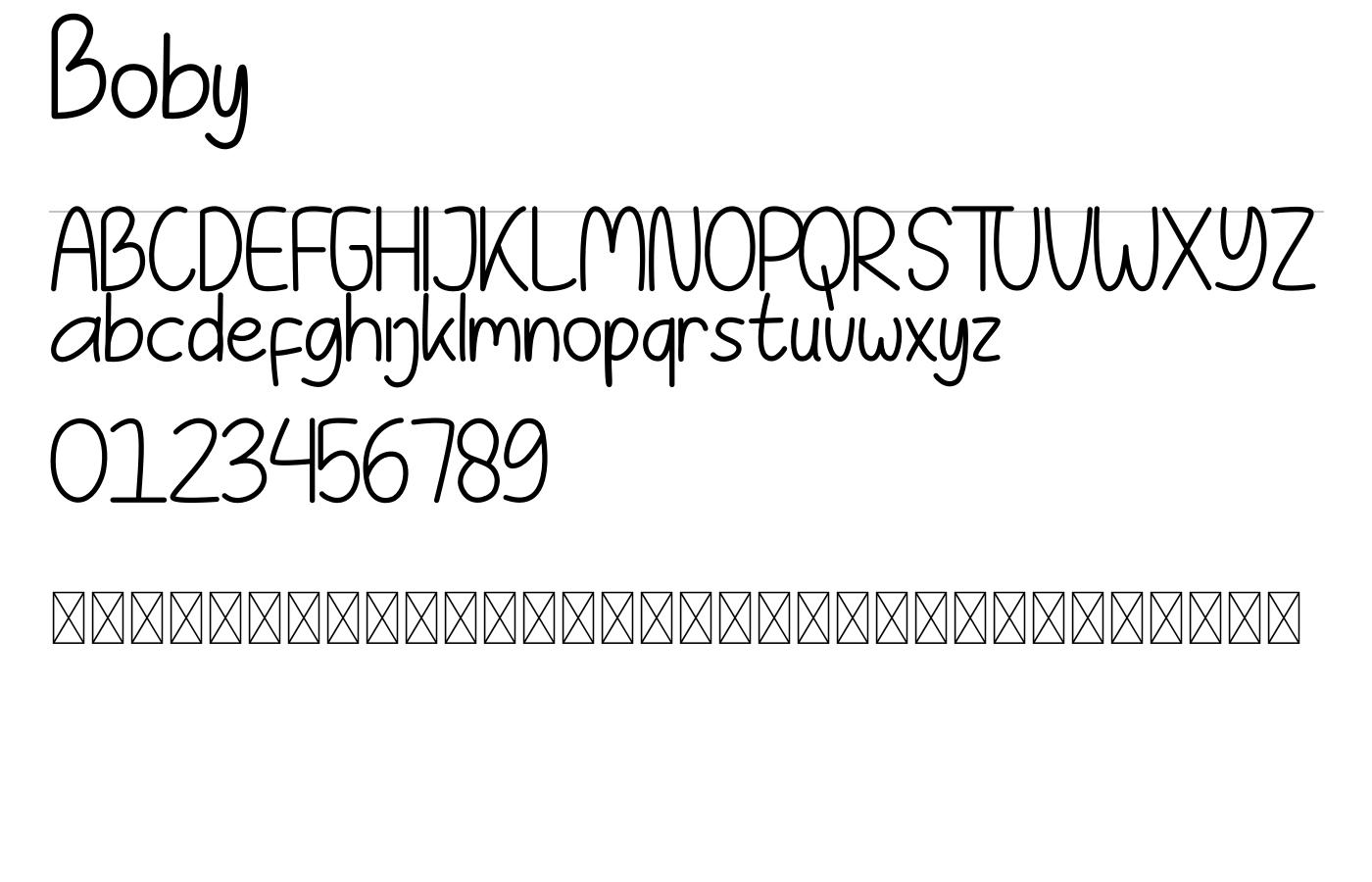 Boby Font preview