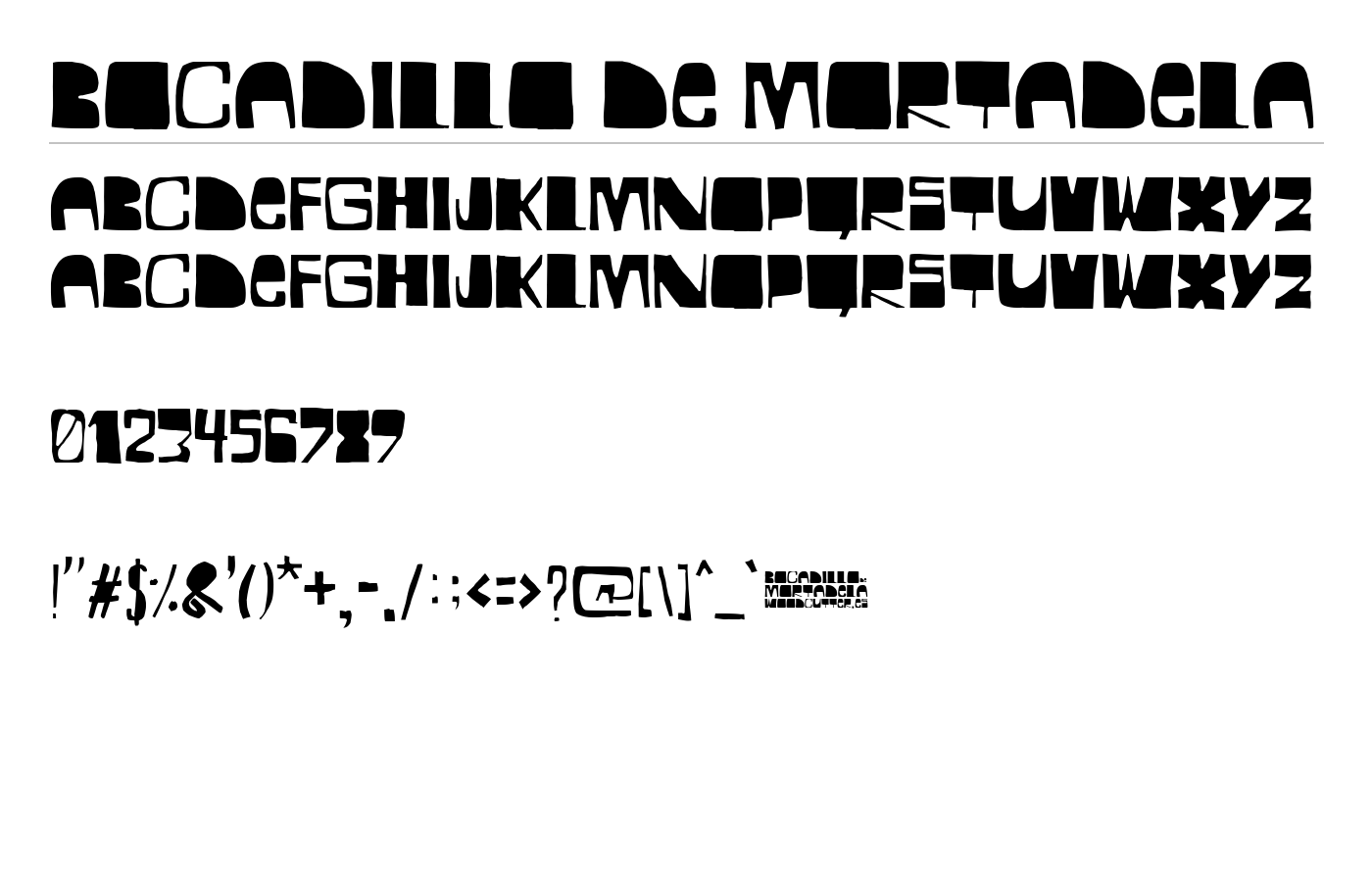 BOCADILLO DE MORTADELA Font preview