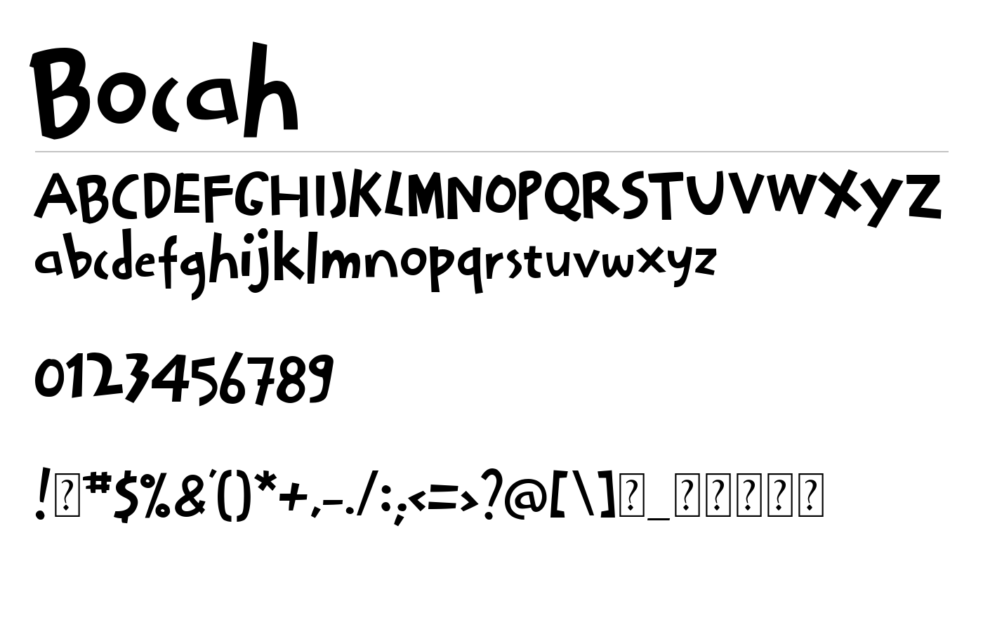 Bocah Font preview