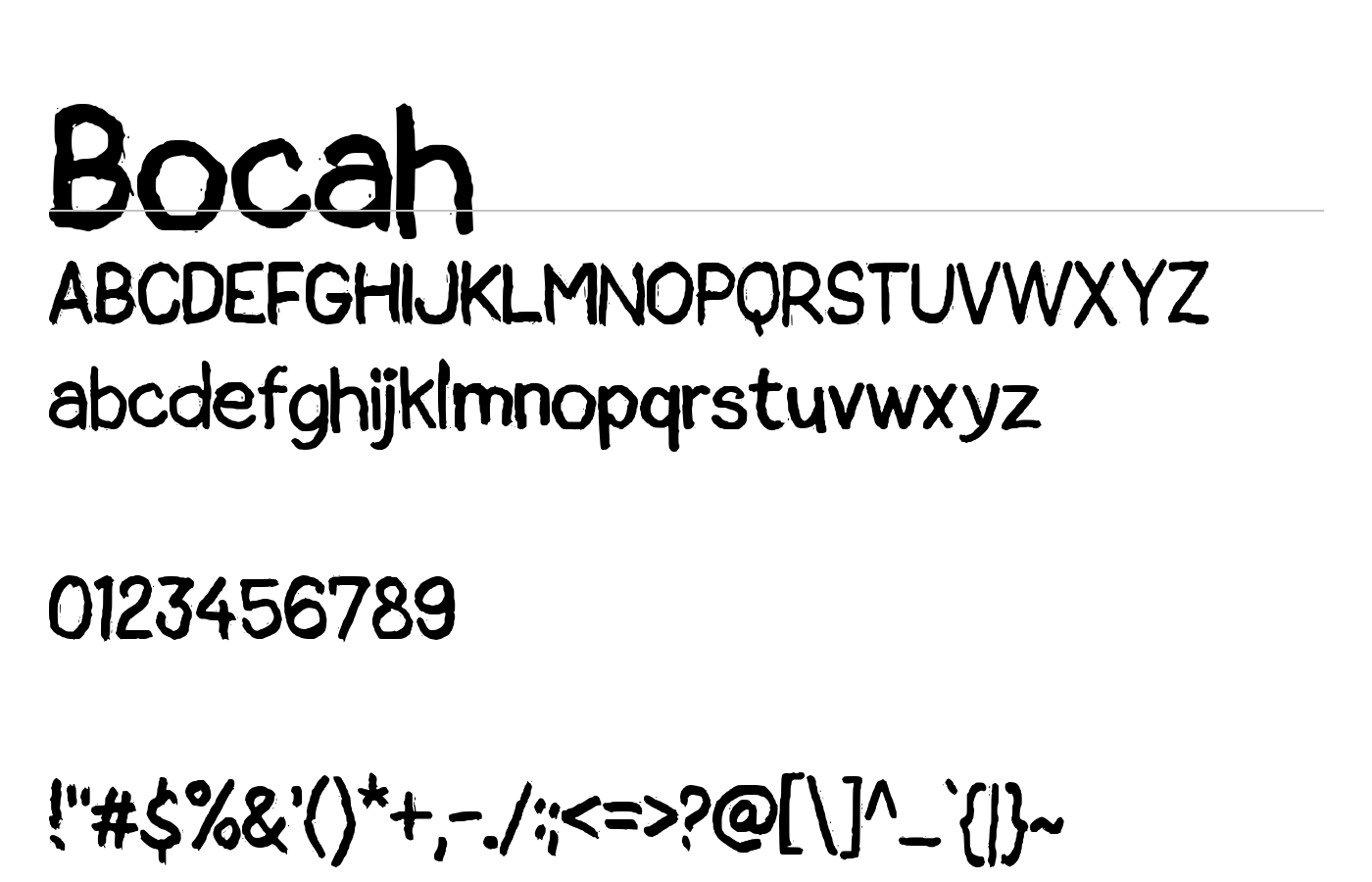 Bocah Font preview