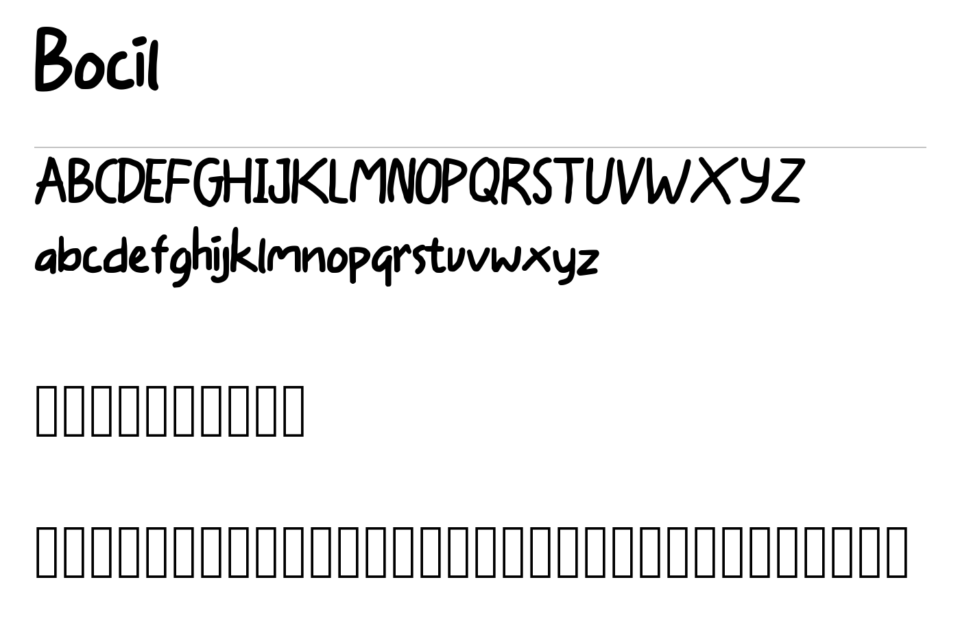 Bocil Font preview