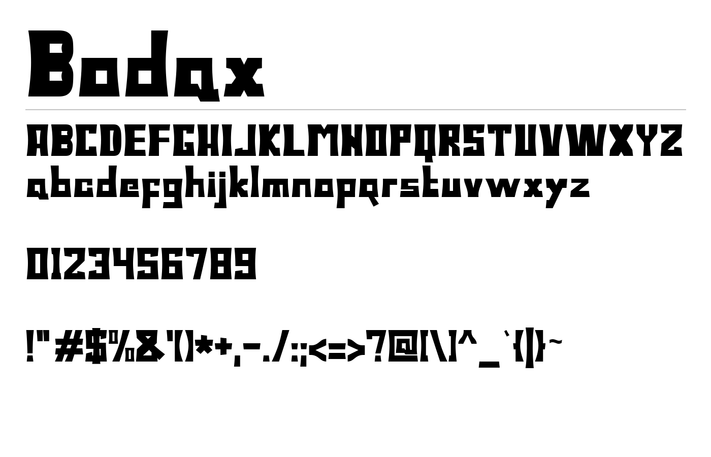 Bodax Font preview