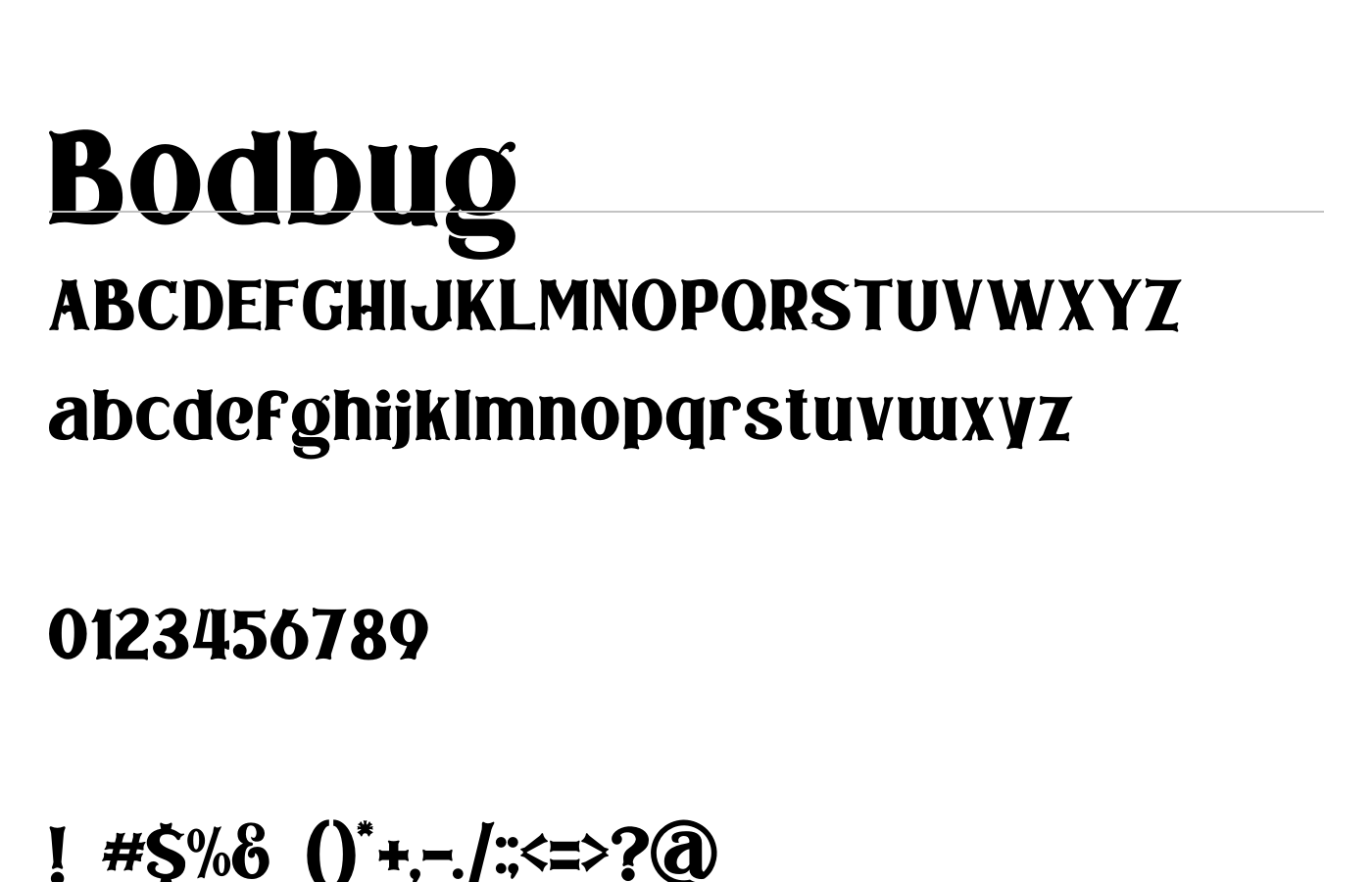 Bodbug Font preview