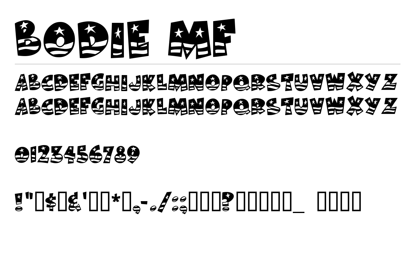 Bodie MF Font preview