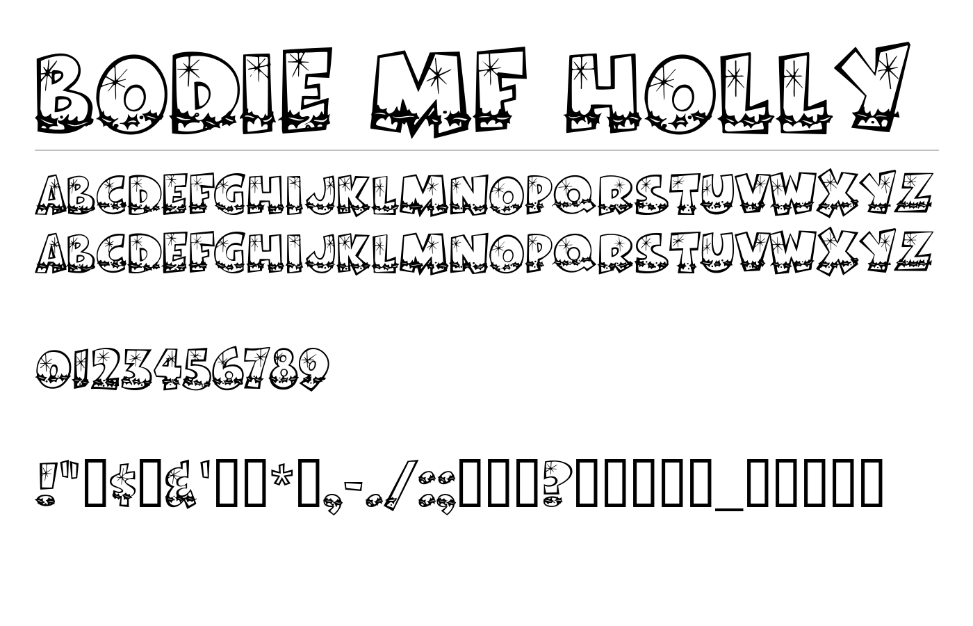 Bodie MF Holly Font preview