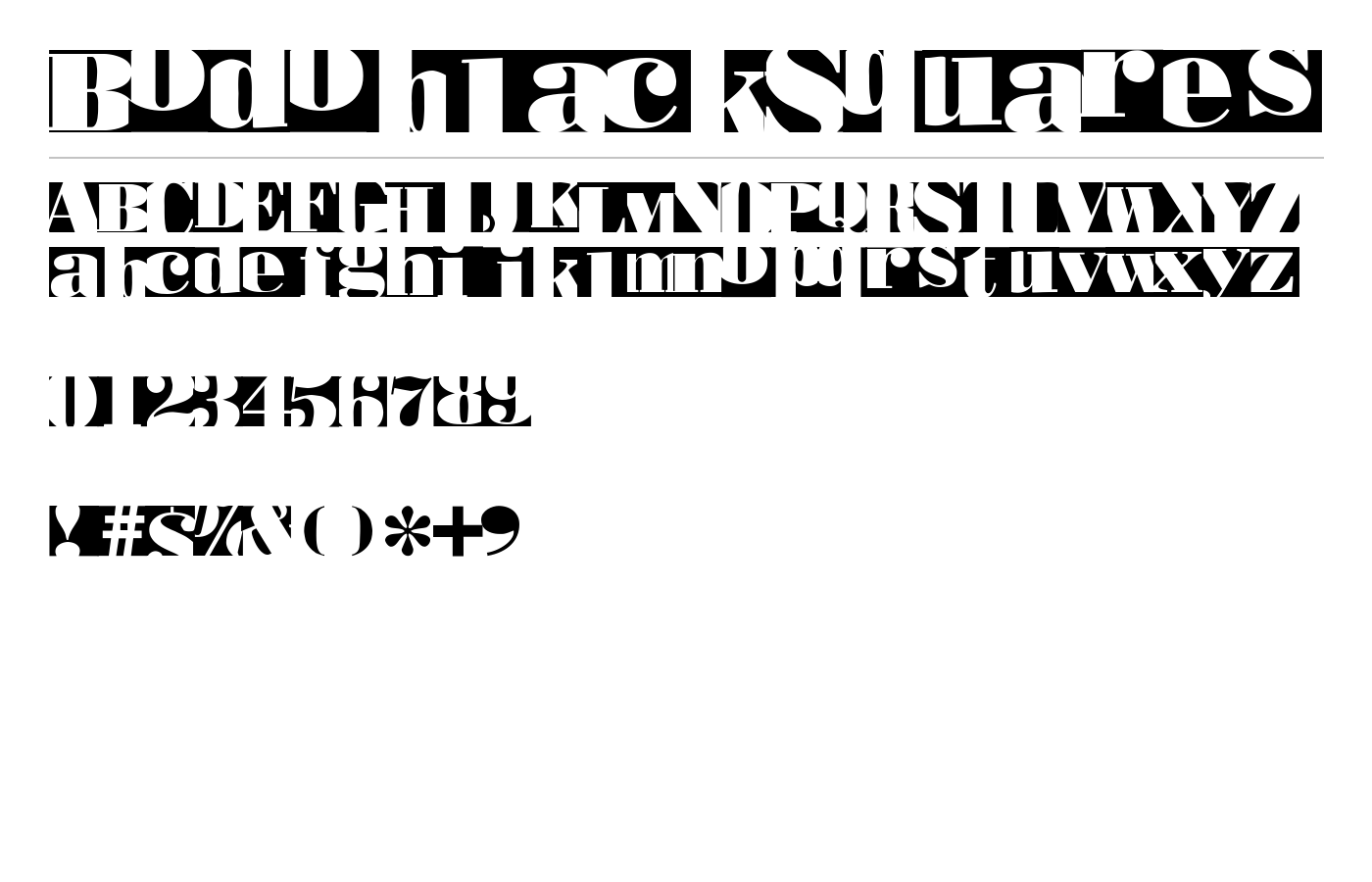 BodoblackSquares Font preview