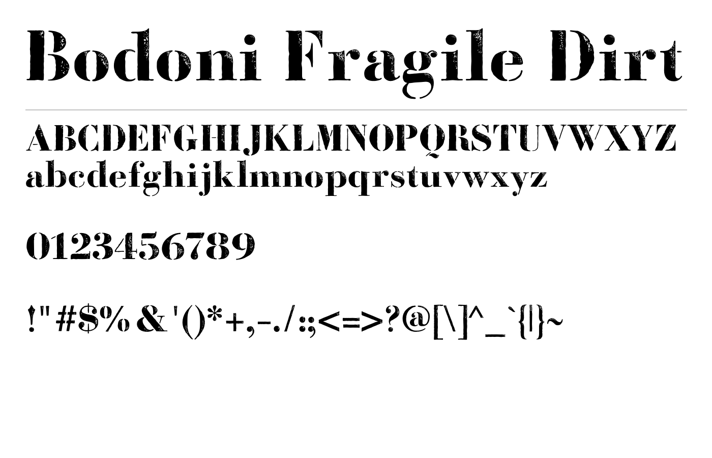 Bodoni Fragile Font preview