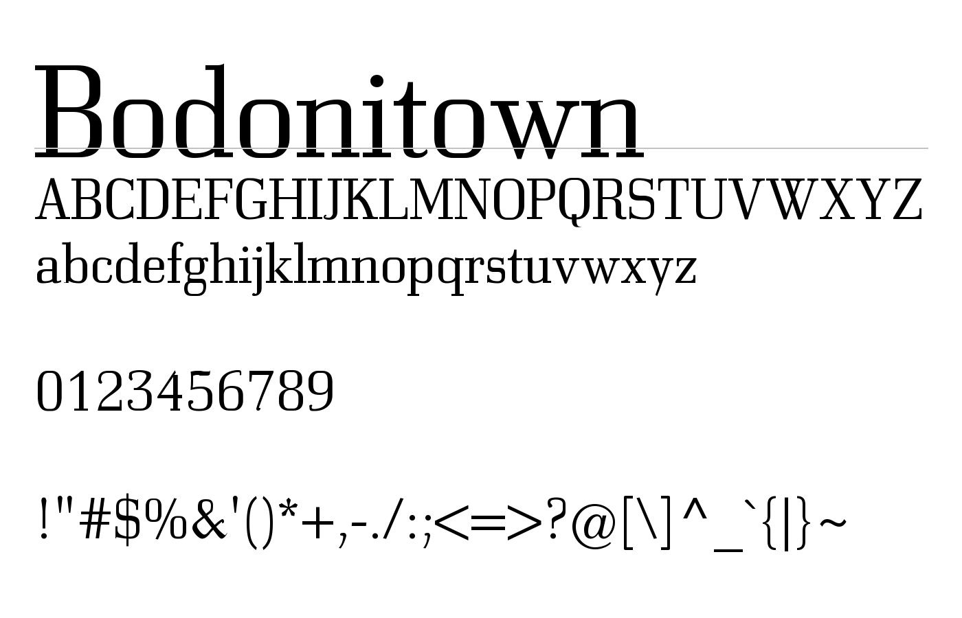 Bodonitown Font preview