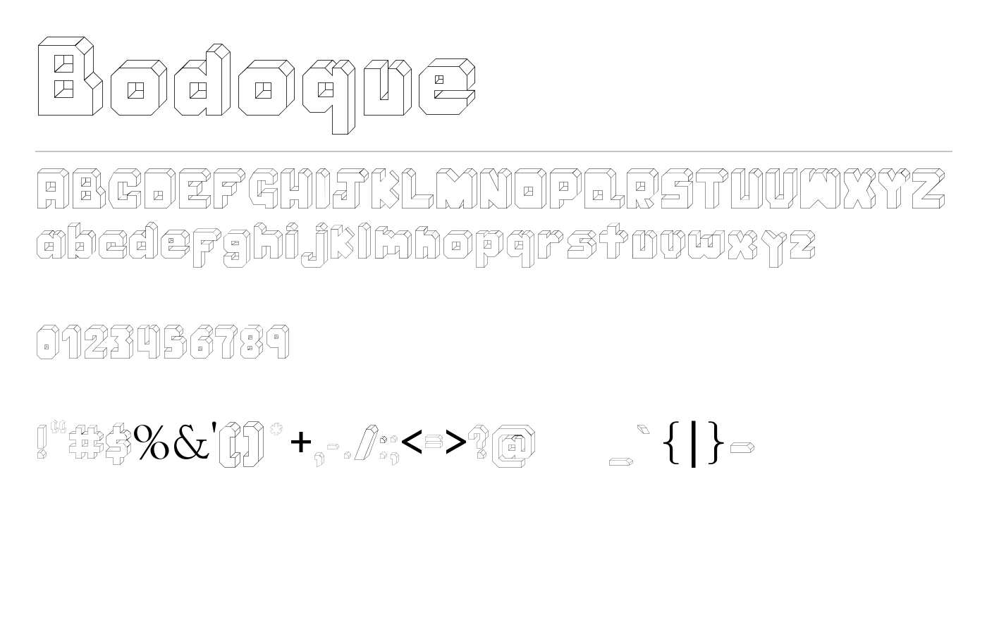 Bodoque Font preview