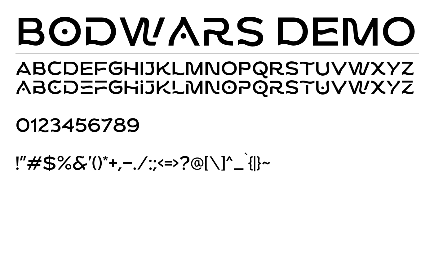 Bodwars DEMO Font preview