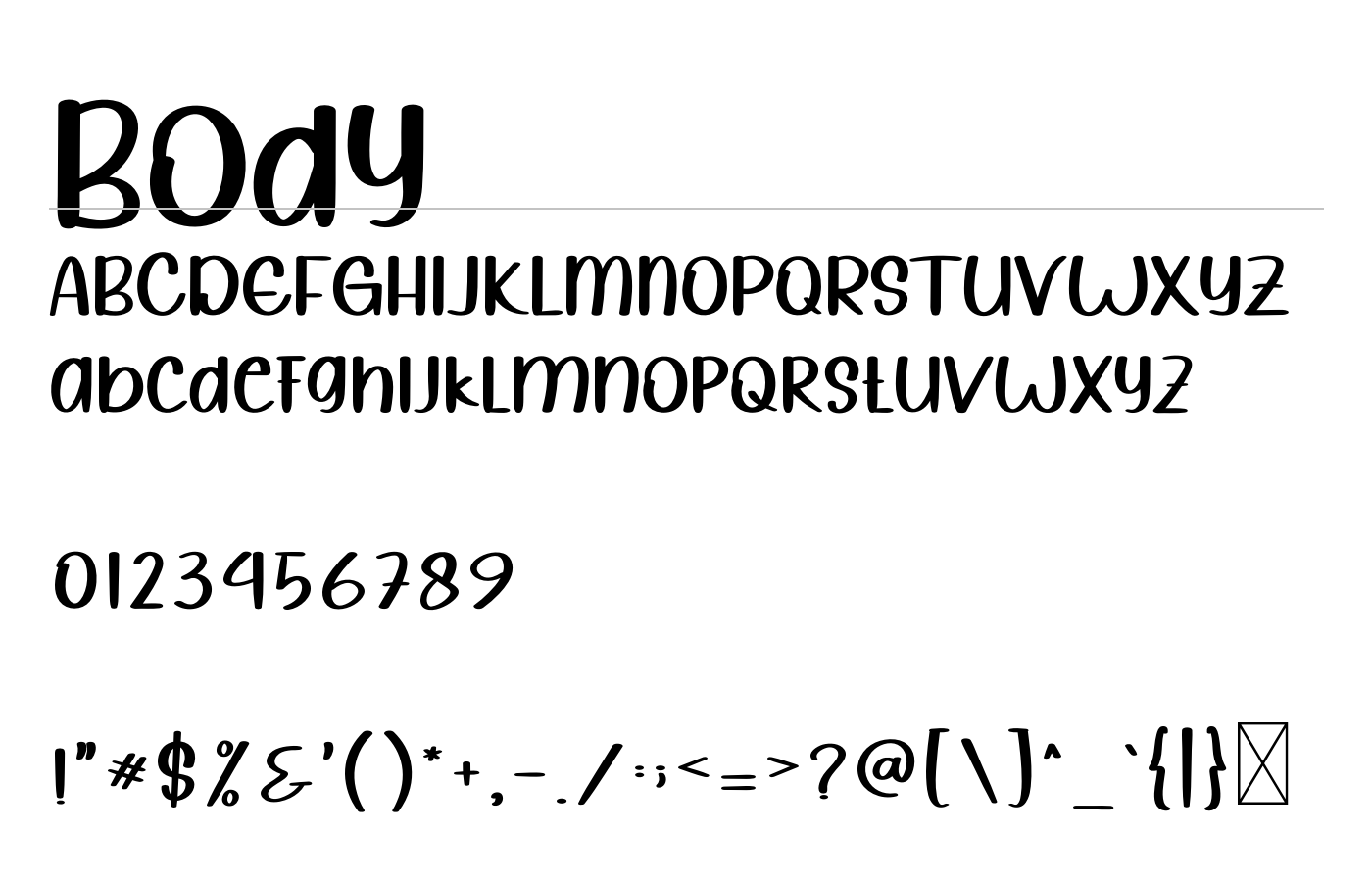 Body Font preview