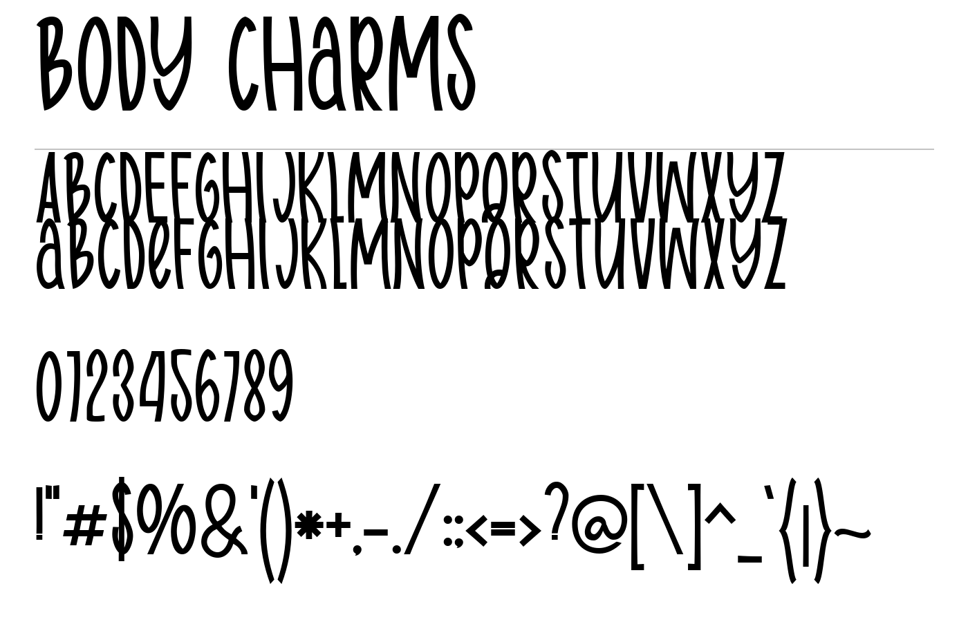 Body charms Font preview