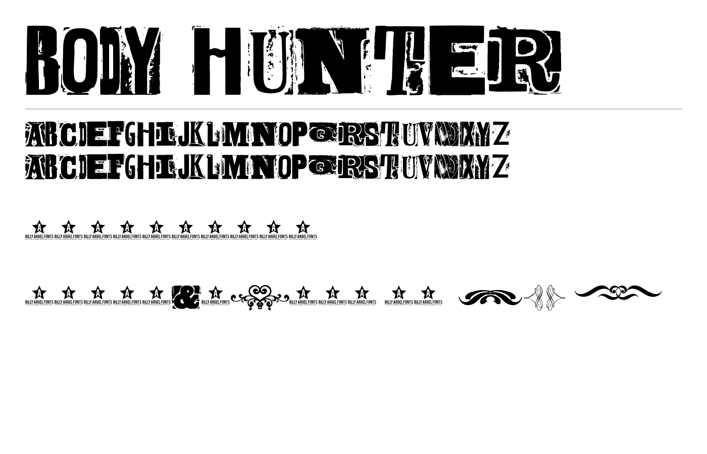 BODY HUNTER Font preview