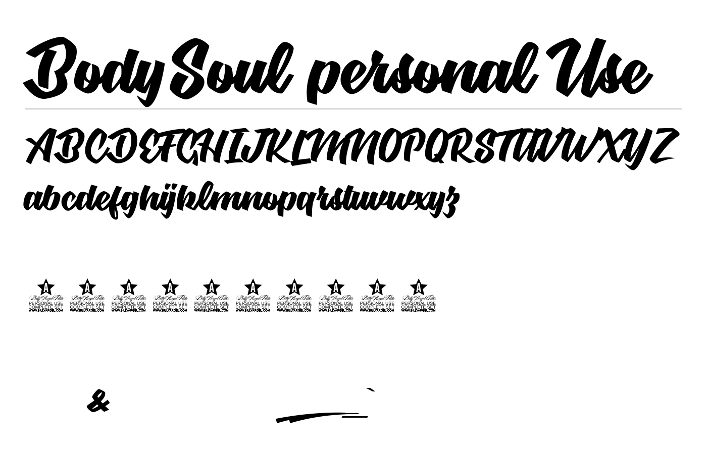BodySoul personal Use Font preview
