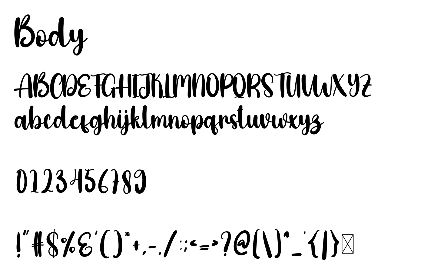 Body Font preview