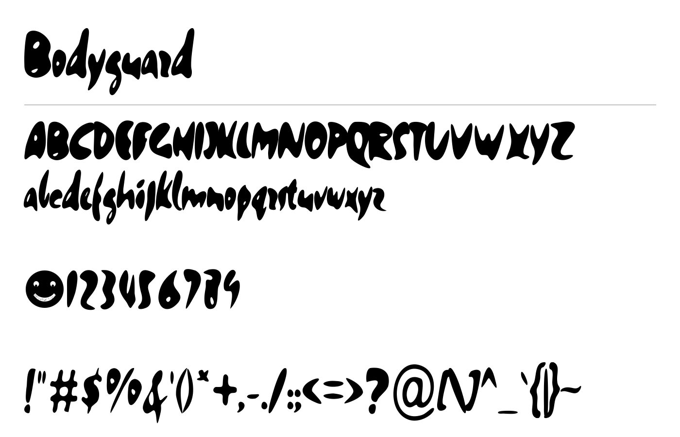 Bodyguard Font preview