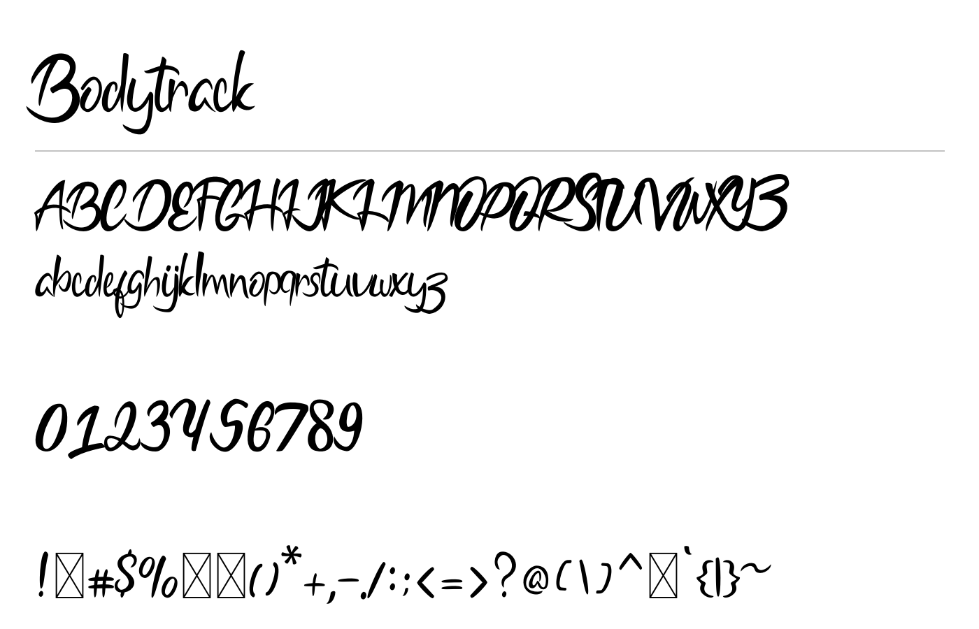 Bodytrack Font preview