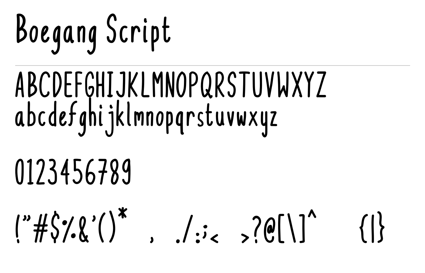 Boegang Script Font preview