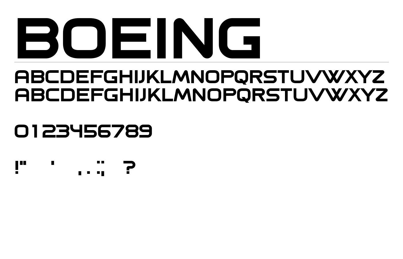 Boeing Font preview