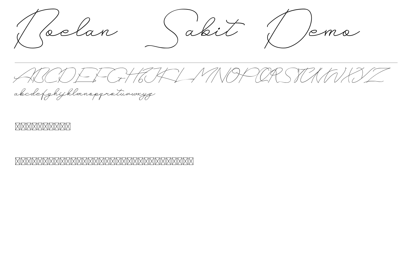 Boelan Sabit Demo Font preview