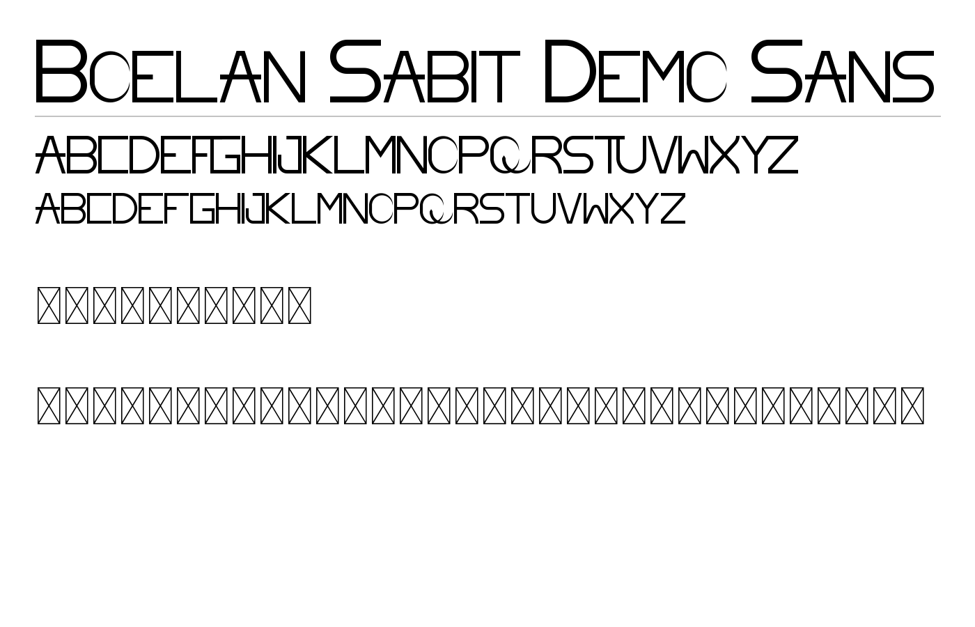 Boelan Sabit Demo Font preview