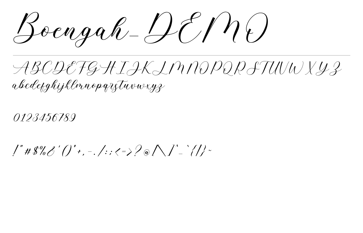 Boengah_DEMO Font preview