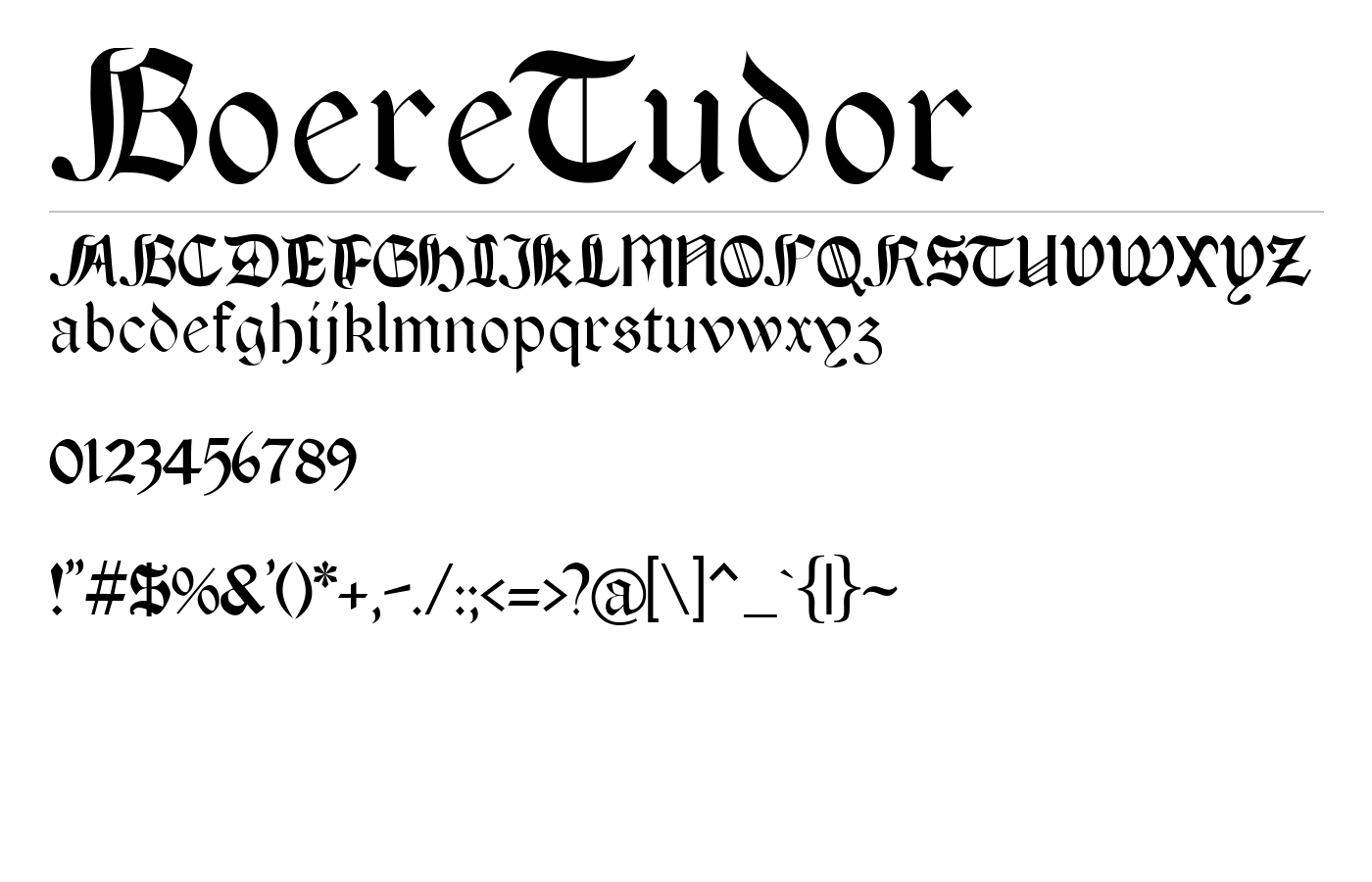 BoereTudor Font preview