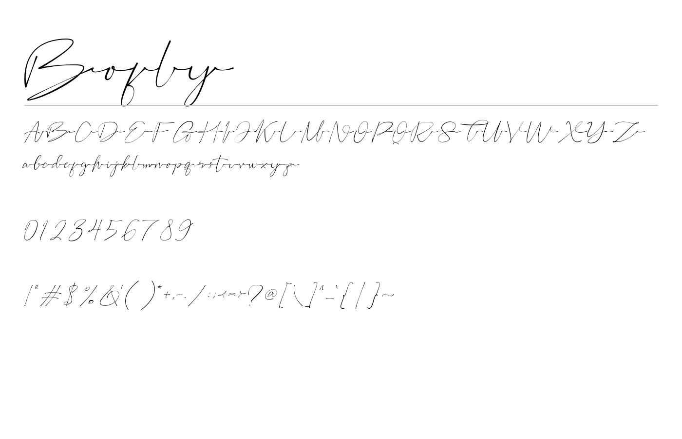 Bofly Font preview