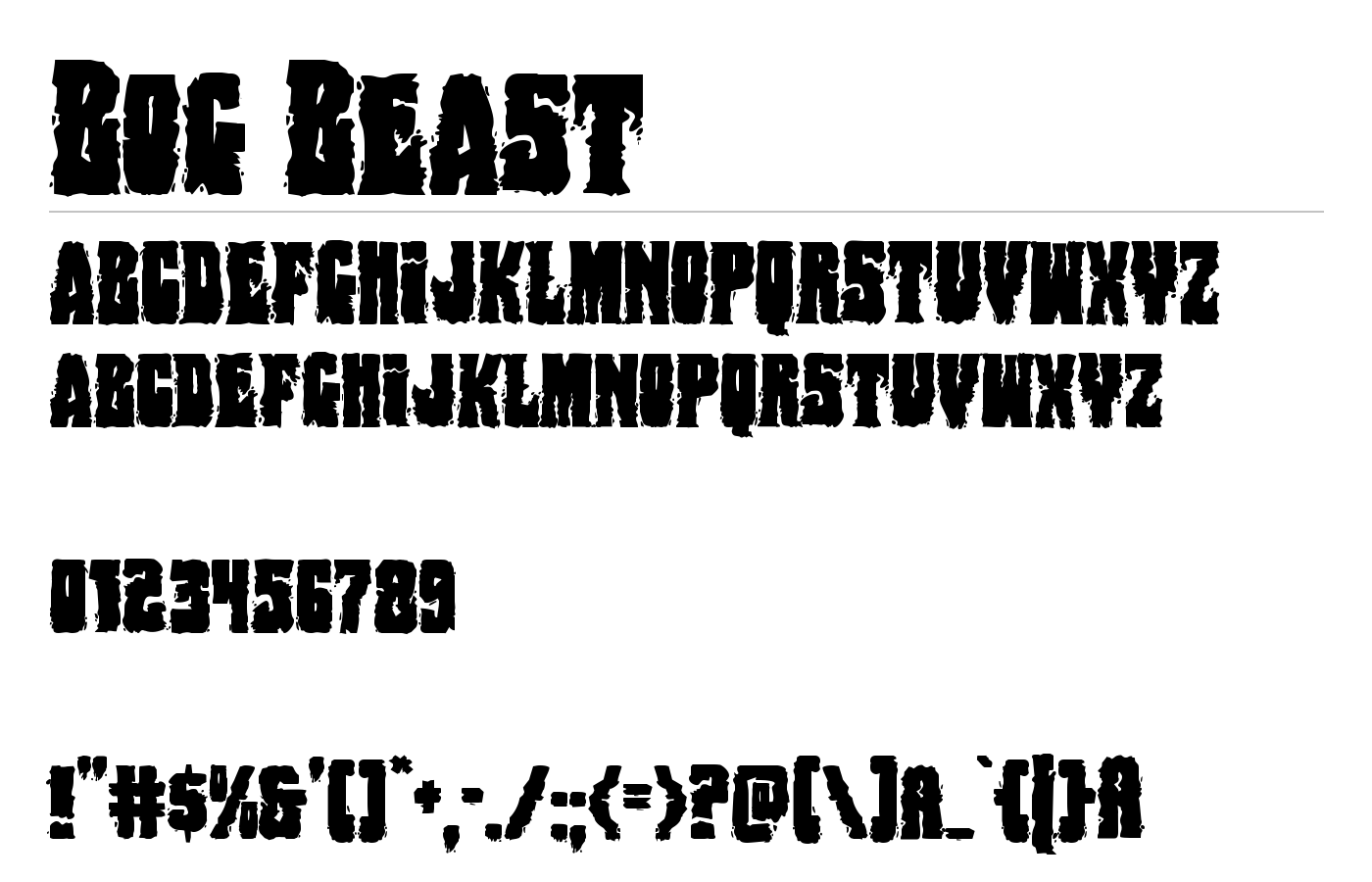 Bog Beast Font preview