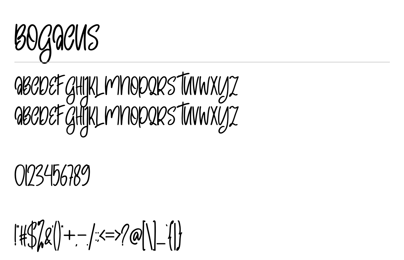 Bogacus Font preview