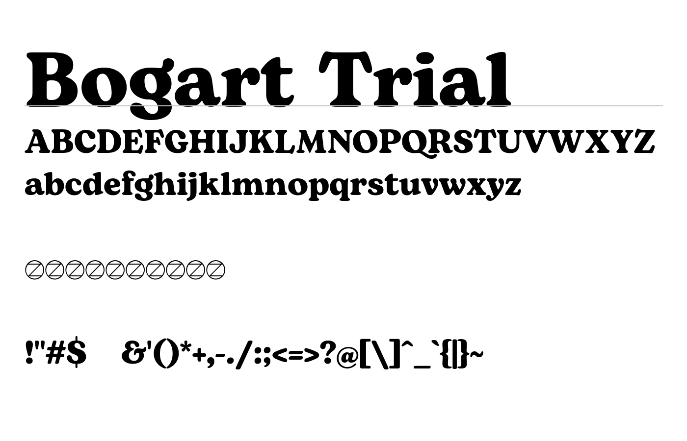 Bogart Trial Font preview