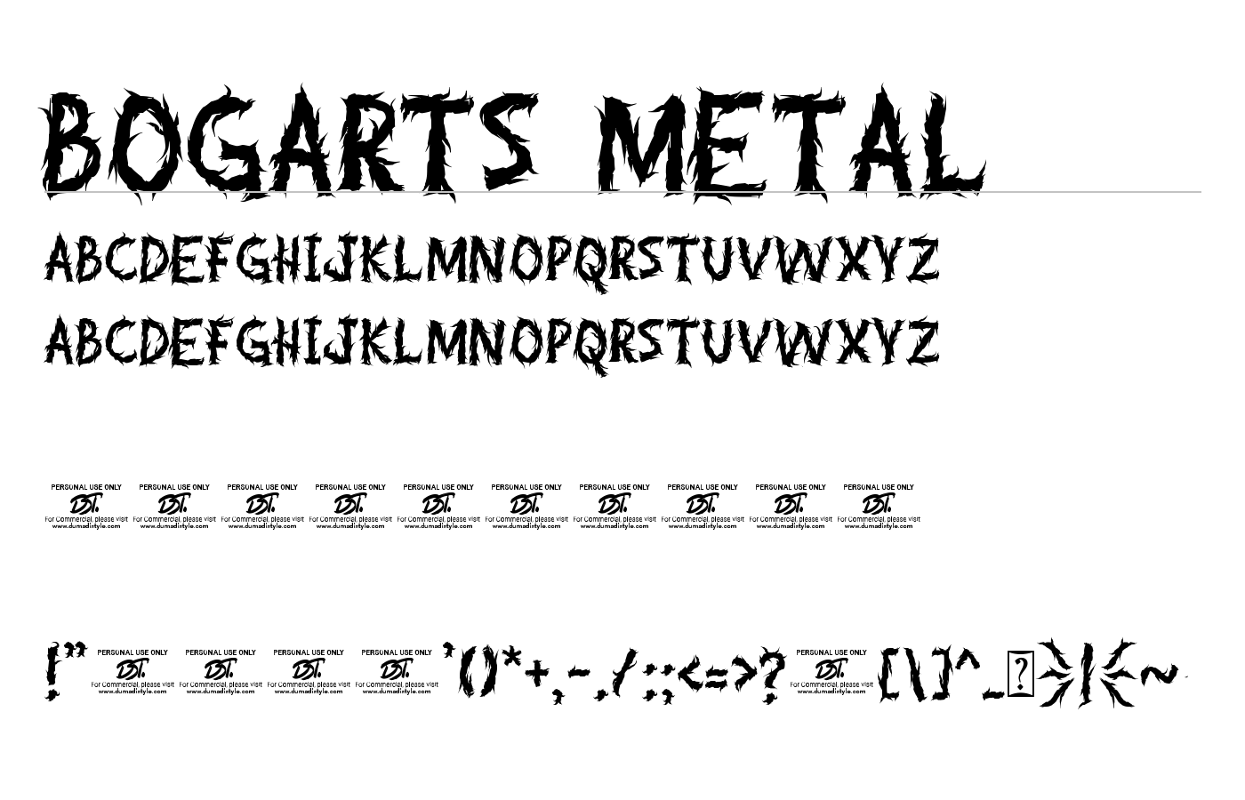 Bogarts Metal Font preview