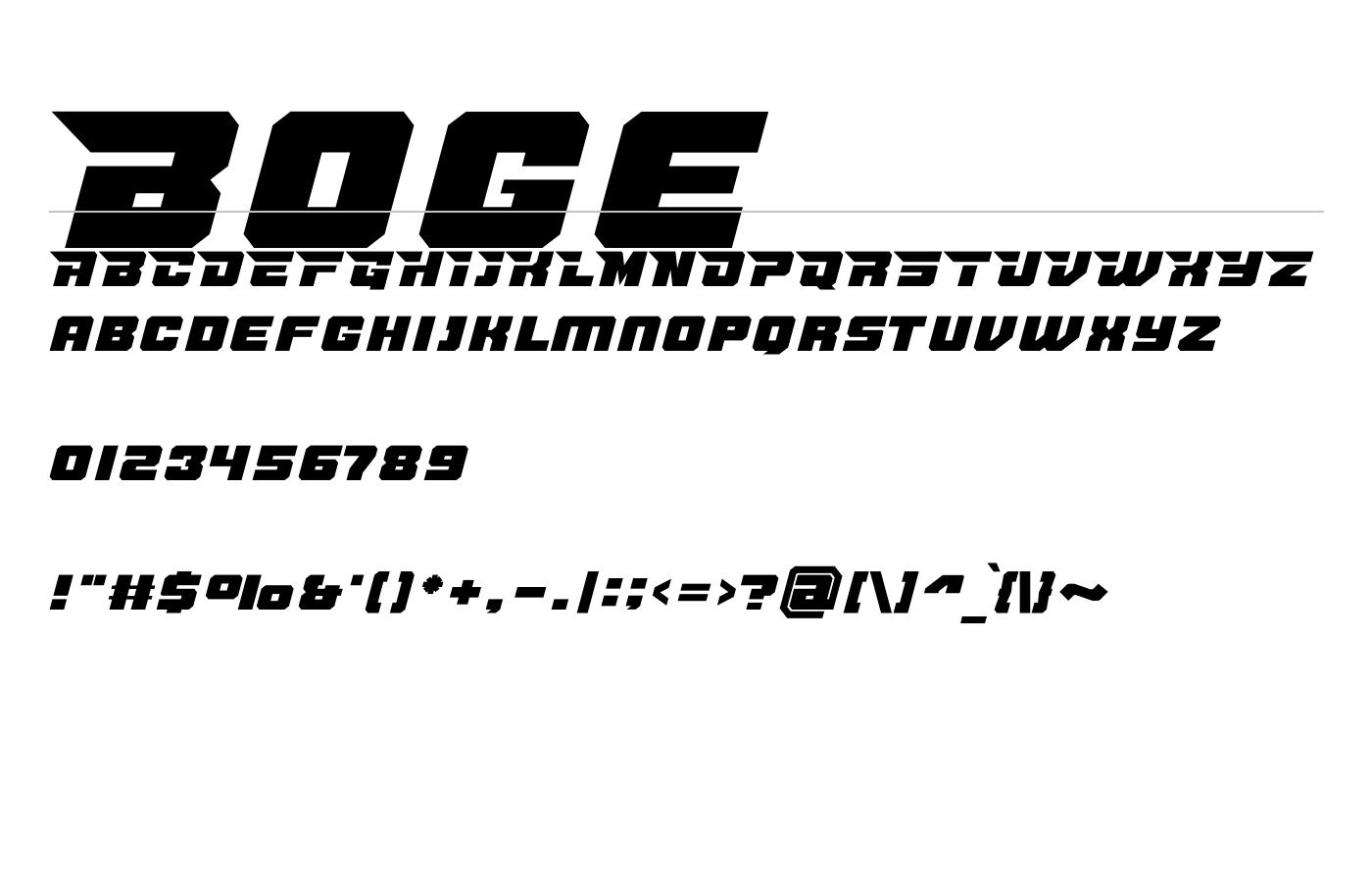 Boge Font preview