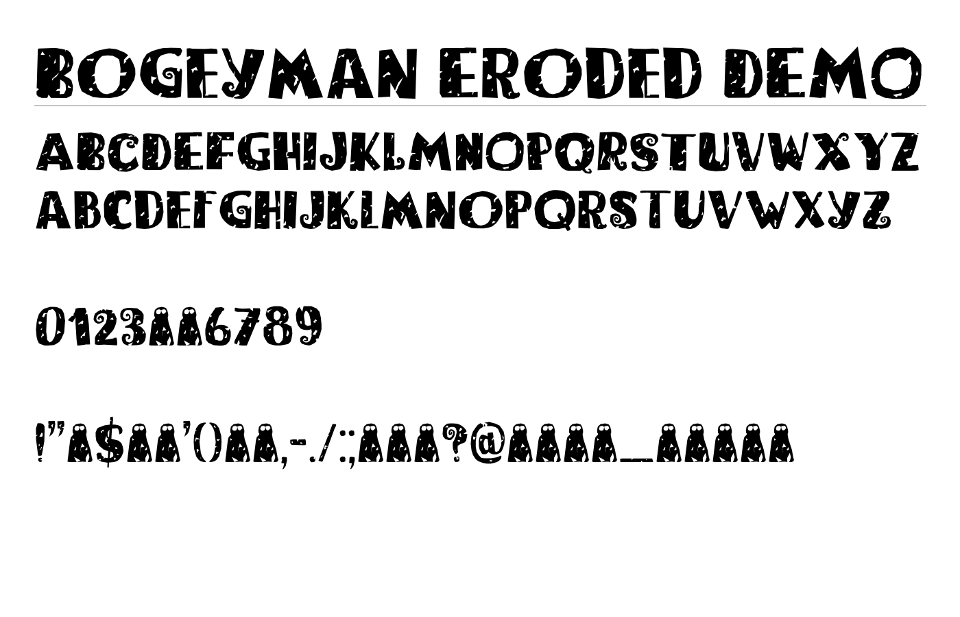 Bogeyman Eroded DEMO Font preview