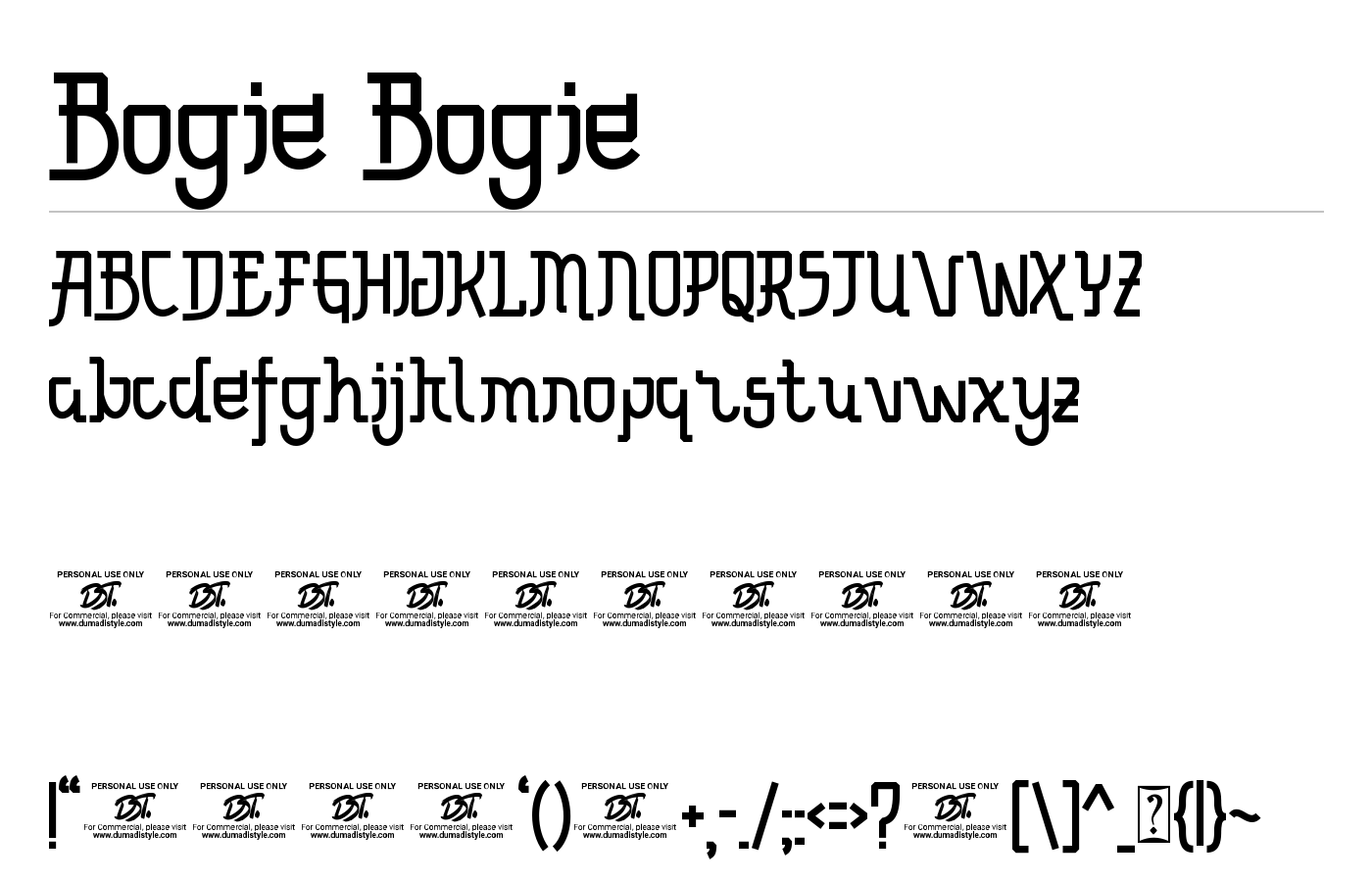 Bogie Bogie Font preview