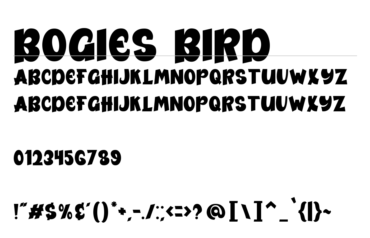 Bogies Bird Font preview