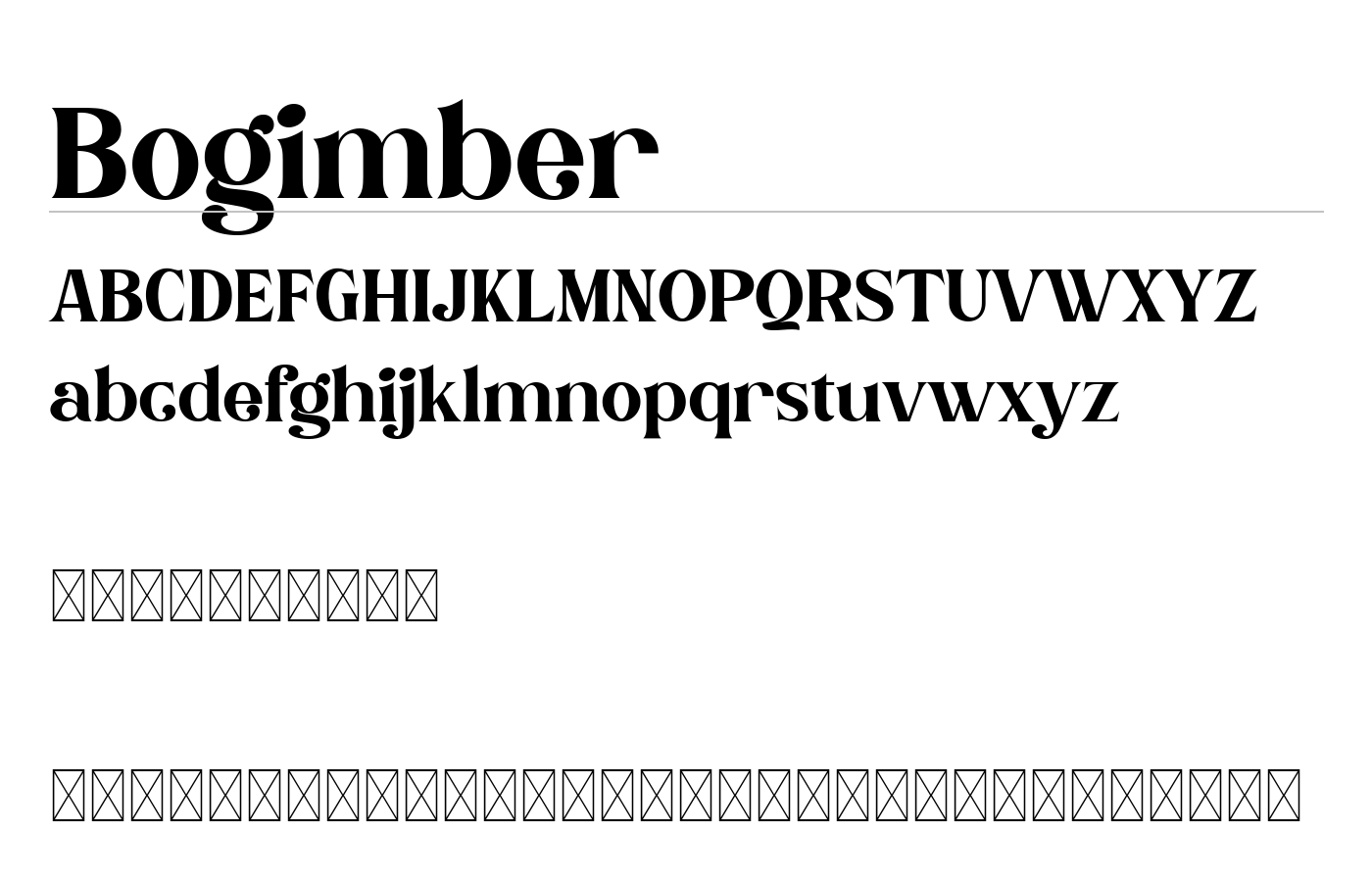 Bogimber Font preview