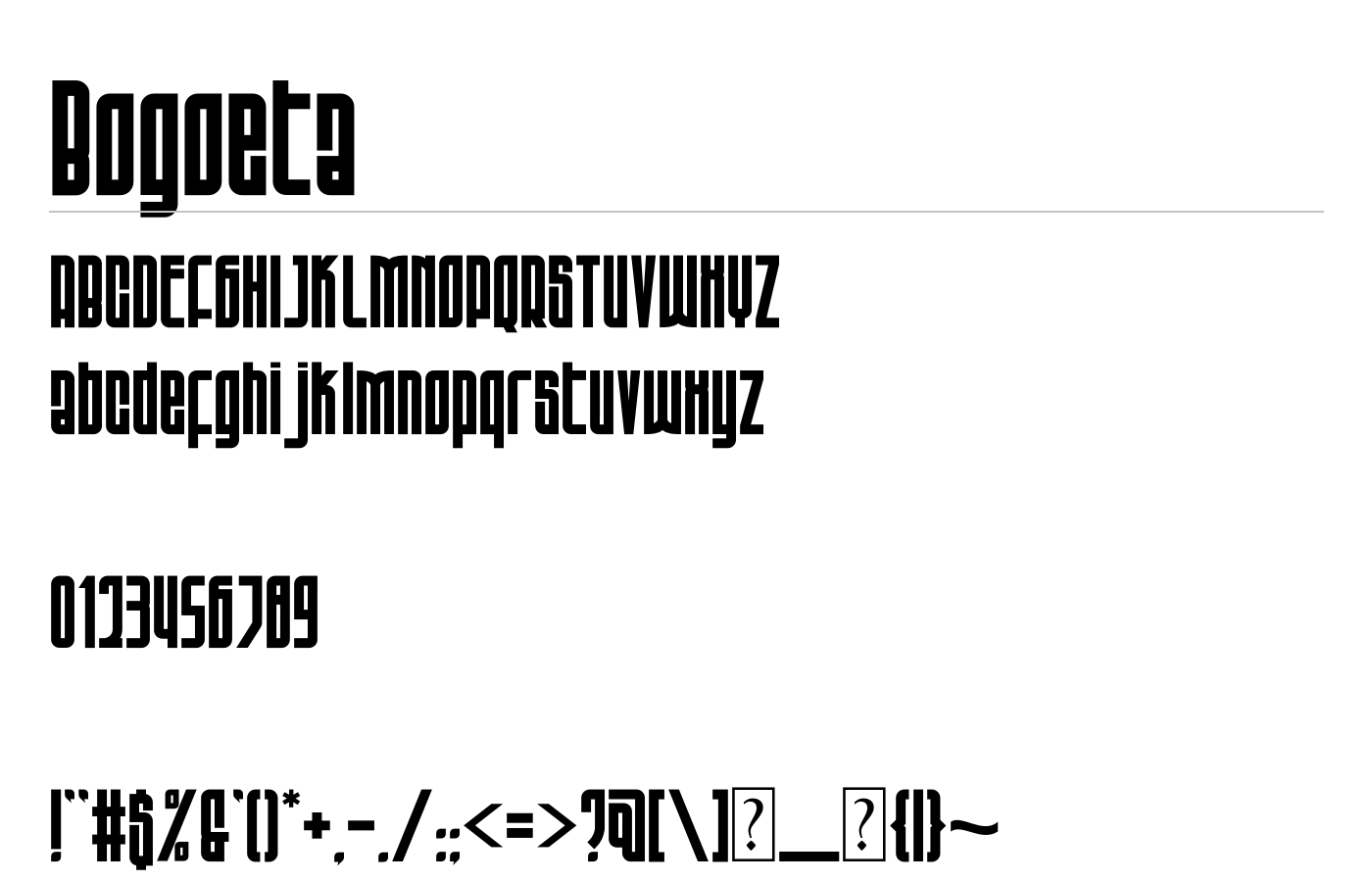 Bogoeta Font preview