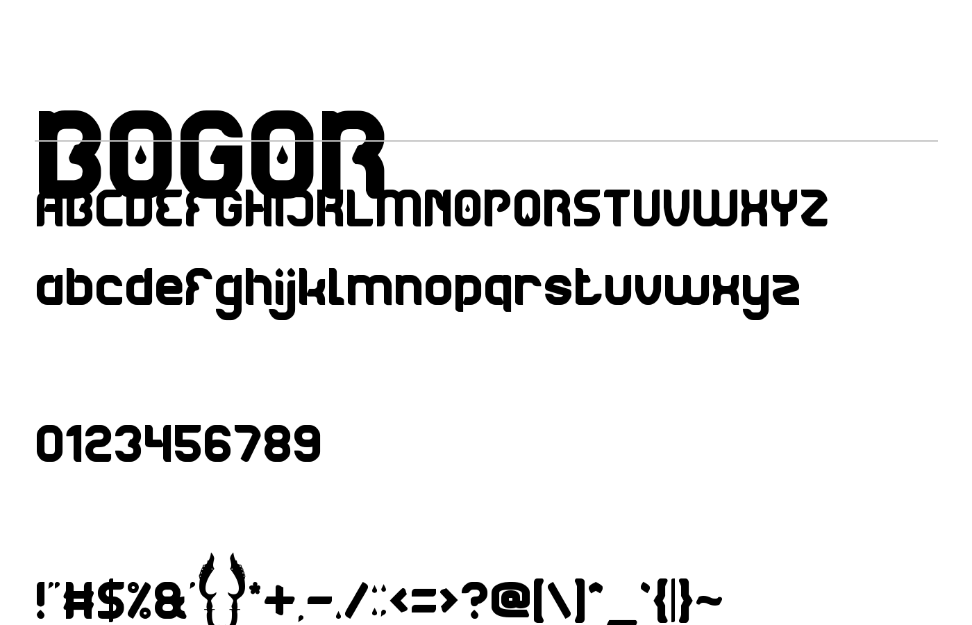 BOGOR Font preview