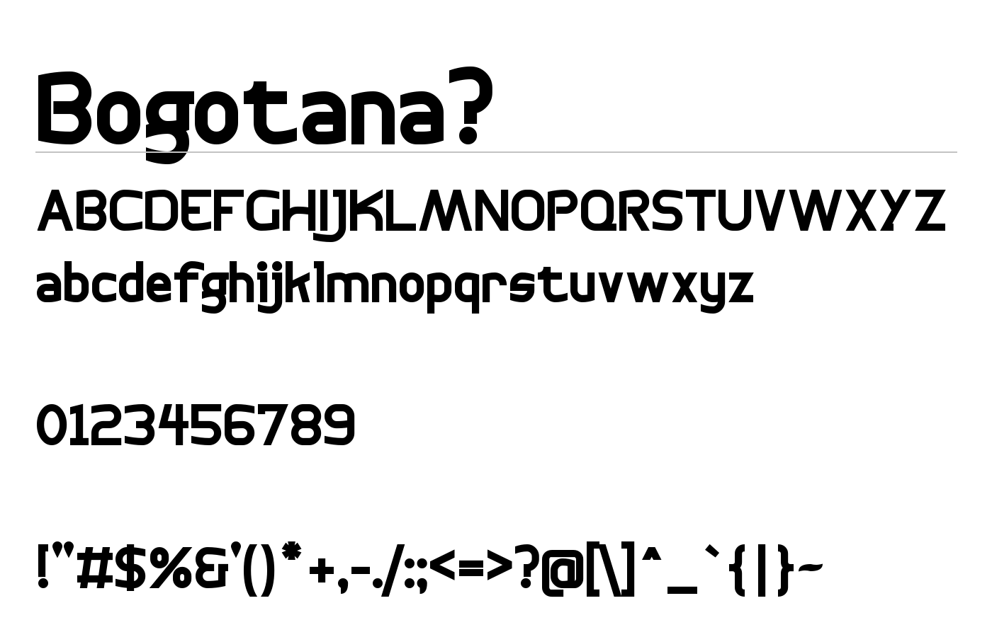 Bogotana™ Font preview