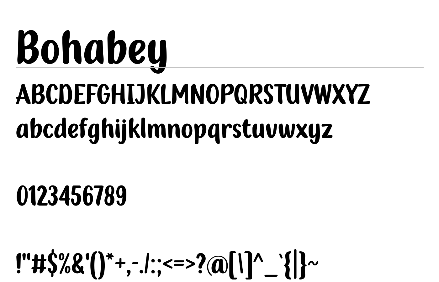 Bohabey Font preview