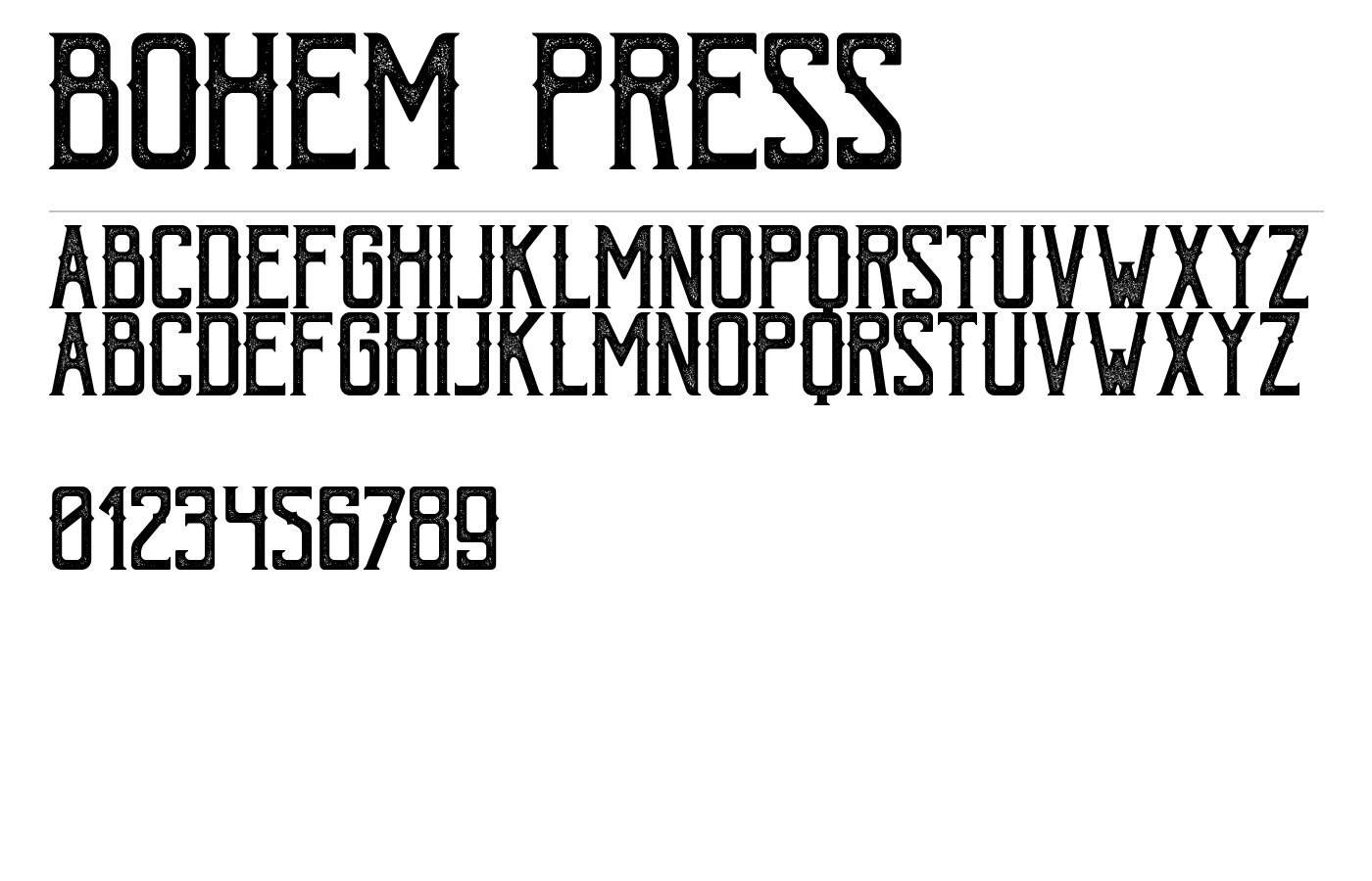 Bohem Press Font preview