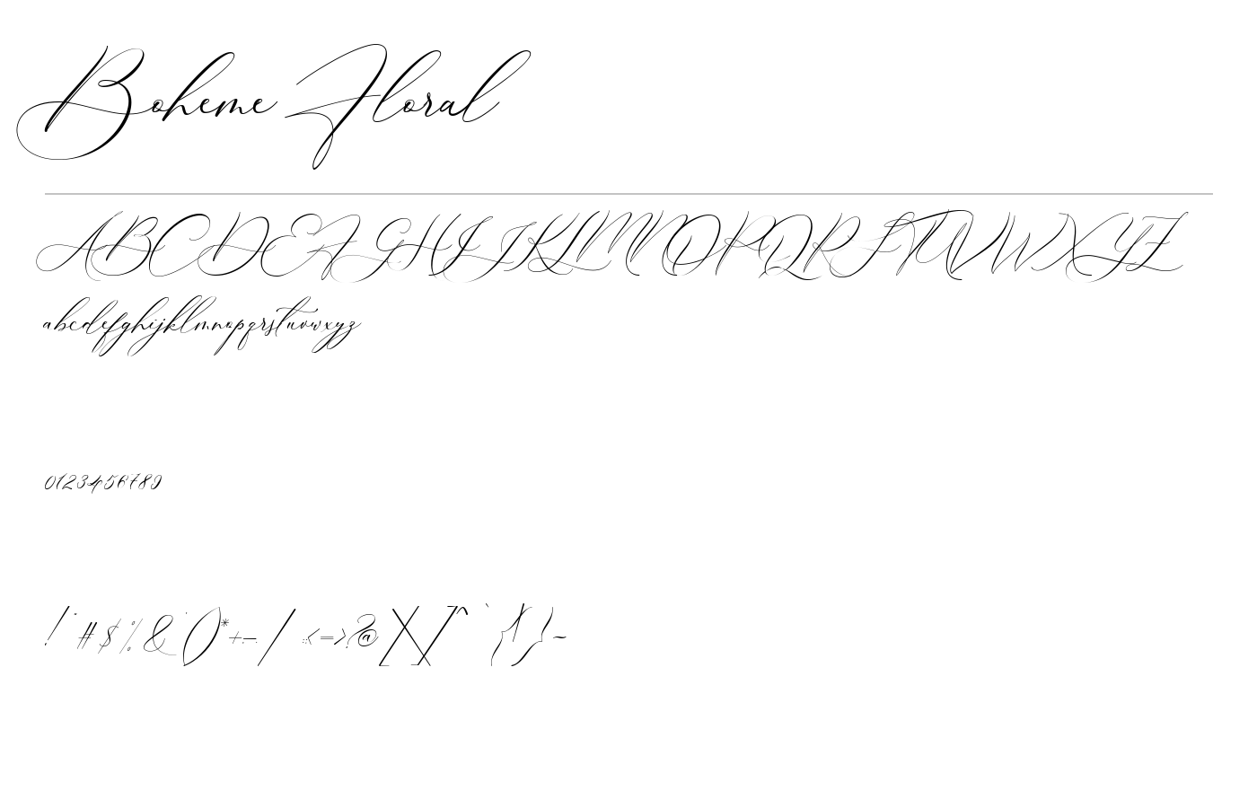 Boheme Floral Font preview