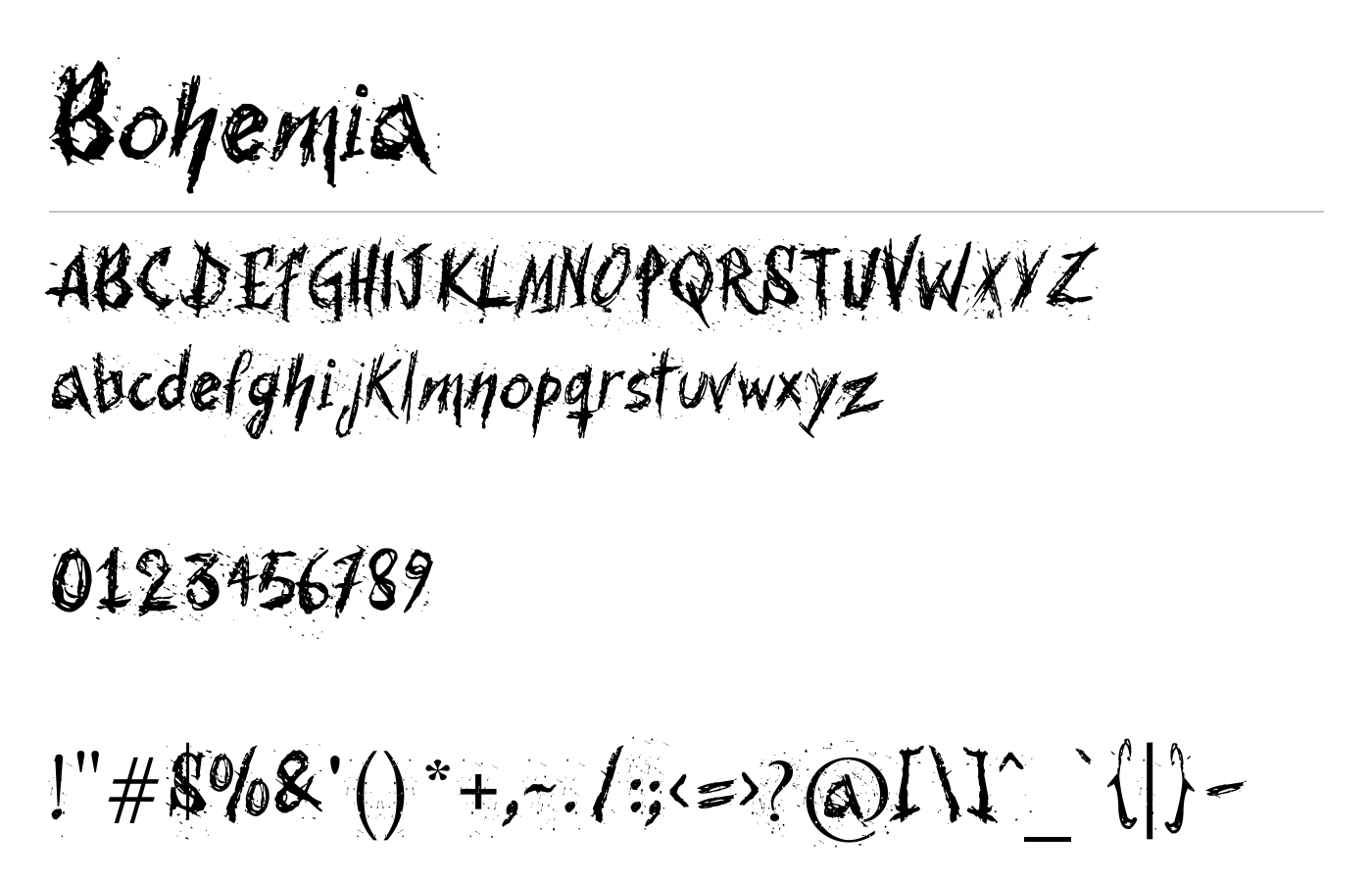Bohemia Font preview
