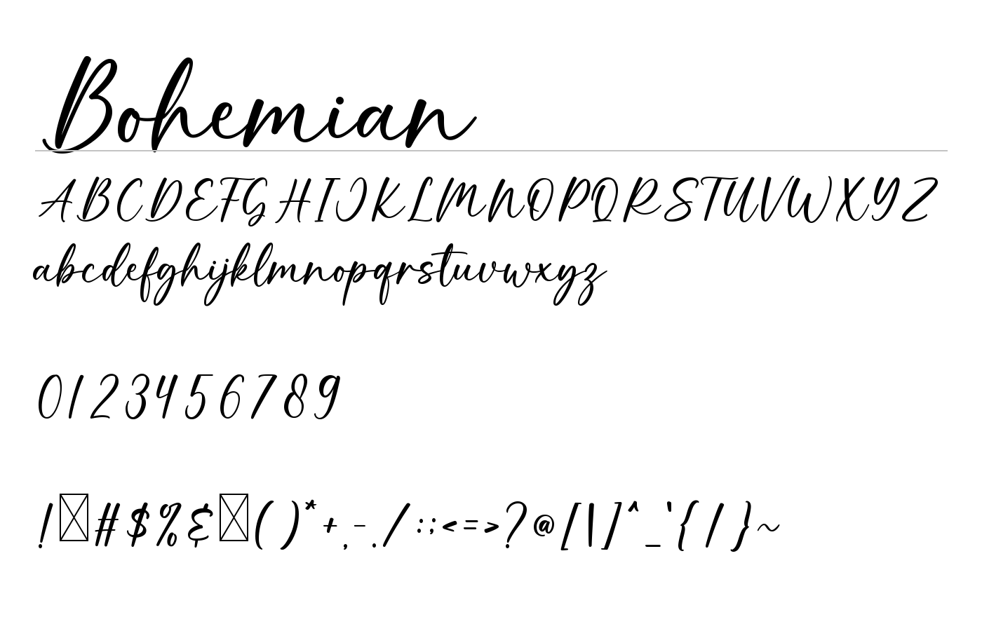 Bohemian Font preview