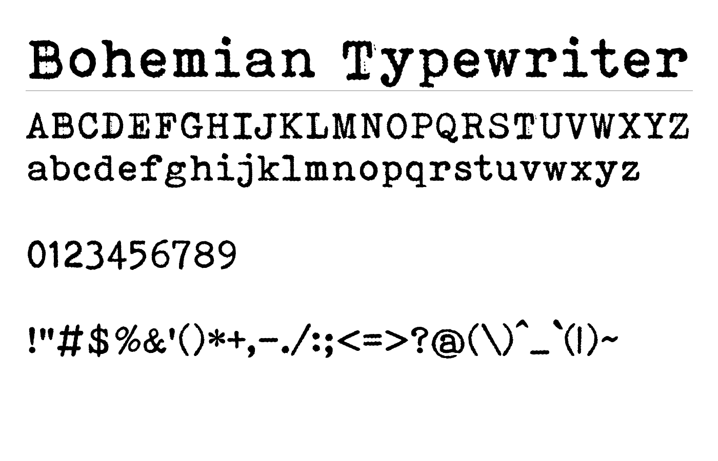 Bohemian Typewriter Font preview