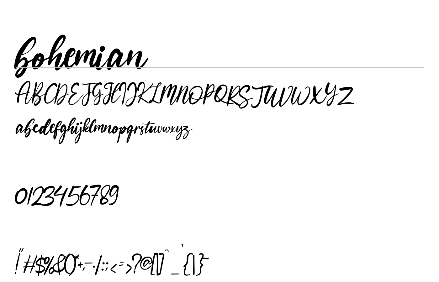 Bohemian Font preview