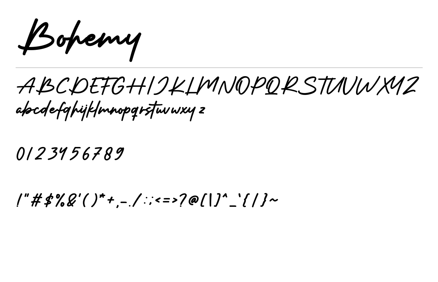 Bohemy Font preview