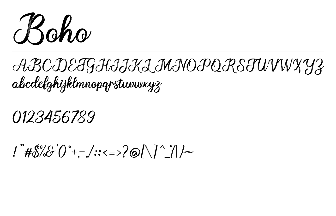 Boho Font preview