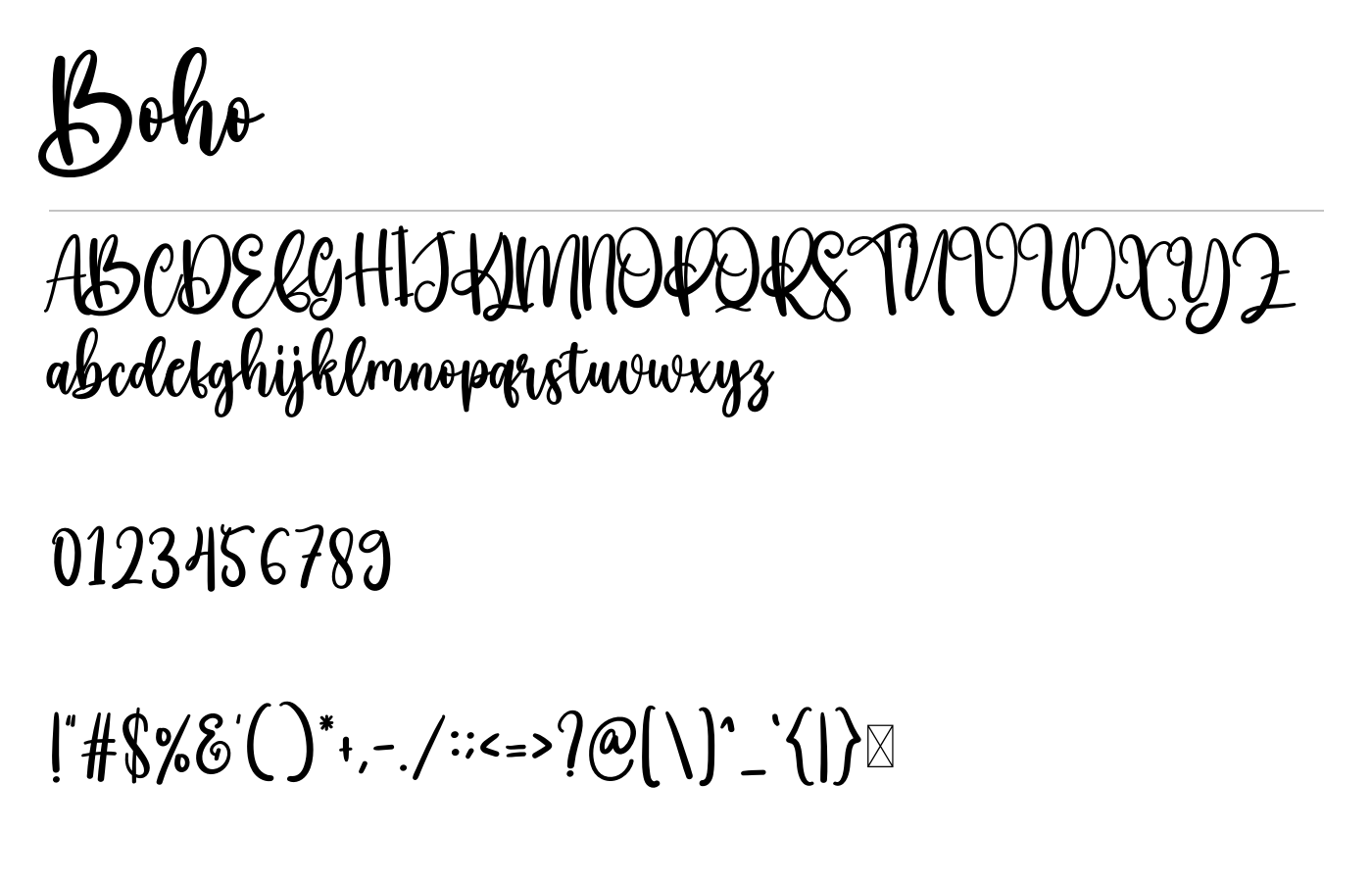 Boho Font preview